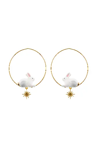 [J824] BOUCLES D'OREILLES POLAR HARE
