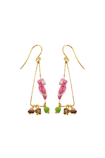[J771 NACH] BOUCLES D'OREILLES PINK COCKATOO