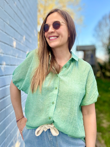 CHEMISE LARGE VERTE