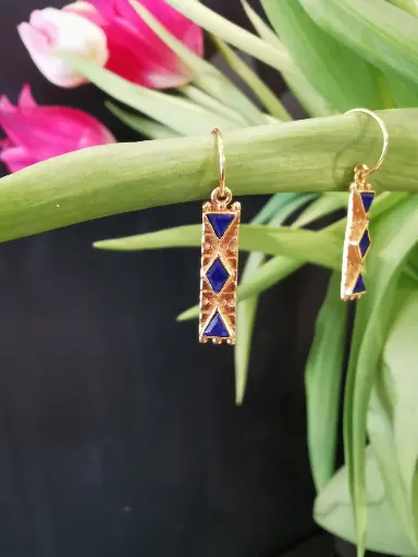 [10717-GB-30] BOUCLES D'OREILLES CECROPIA LAPIS LAZULI