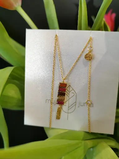 [3633-GB-10] COLLIER CINNABAR AGATE ROUGE