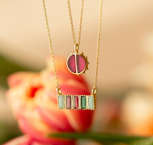 [3635-GB-5] COLLIER CINNABAR III AMAZONITE 