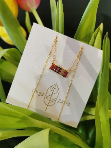 [3635-GB-10] COLLIER CINNABAR III AGATE ROUGE