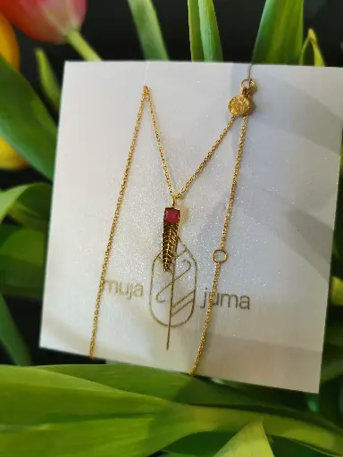 [3639-GB-14] COLLIER LEAFWING RUBY