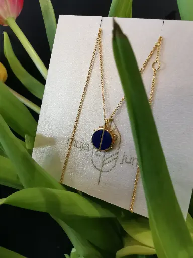 [3642-GB-30] COLLIER LADYBIRD LAPIS LAZULI