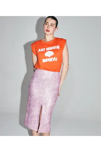 JUPE CRAYON CHERILYN ROSE PAILLETTES 