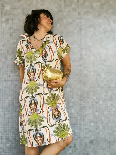 ROBE ORANGE/LILAS