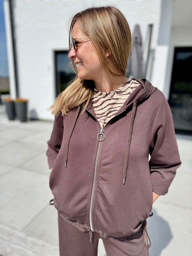 GILET BRUN CAPUCHE BANU
