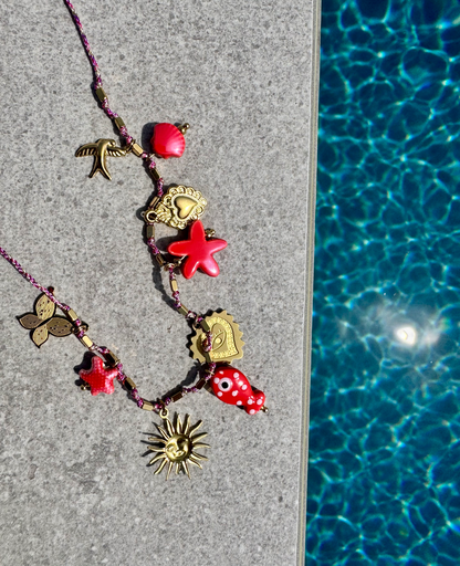[DODI5004] COLLIER POISSON ROUGE 