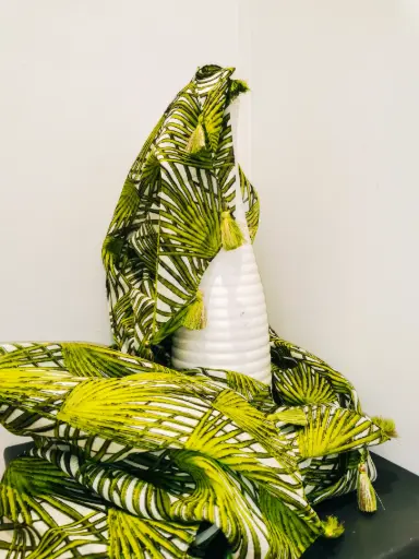 [F109SL22004] FOULARD POMPOM VERT