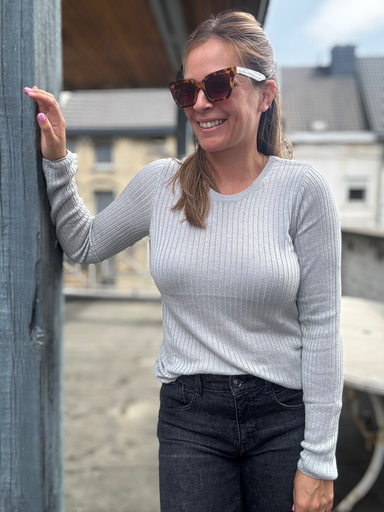 PULL FIN COTELE GRIS