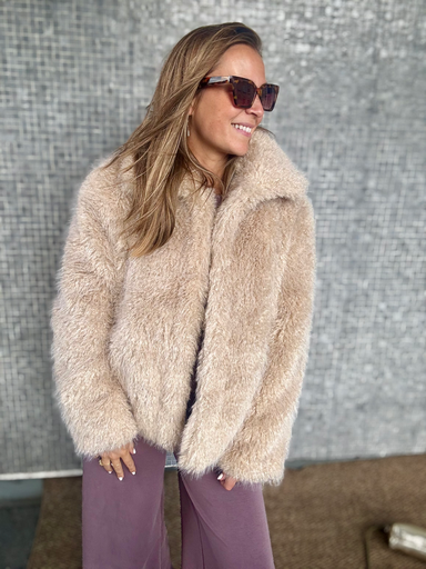 VESTE BEIGE POILS COURTS