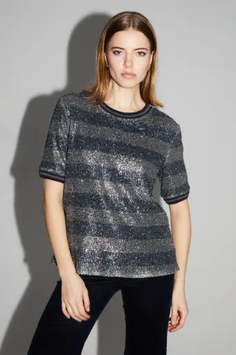 BLOUSE PAILLETTES RAYURES
