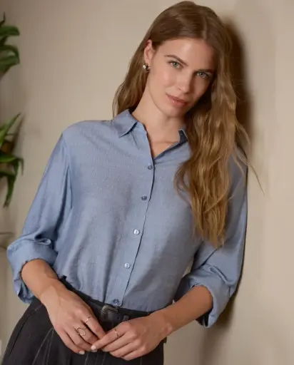 CHEMISE LIVO BLEU GRIS