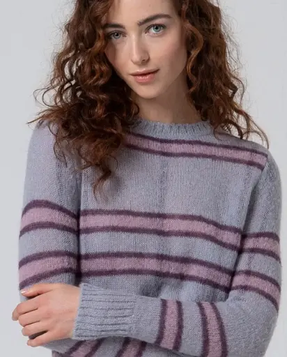 PULL  IRDE BLEU/MAUVE