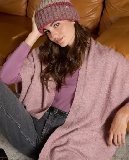 [35POBO831] PONCHO POBO ROSE PÂLE