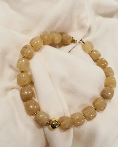 [25502] COLLIER CUBE BEIGE