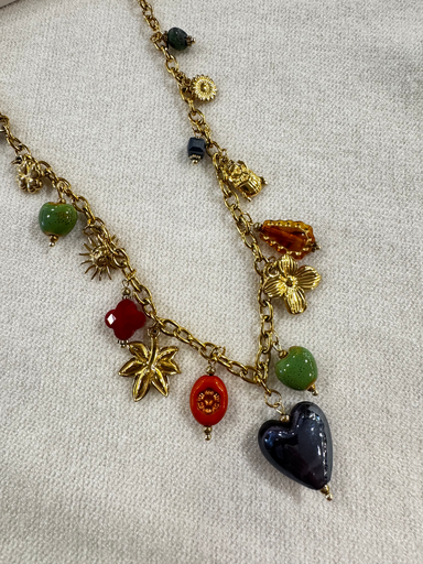 [25517] COLLIER DODI BLUE HEART MULTI