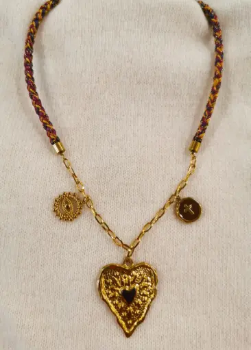 [Z880M25505] COLLIER COEUR ROSE 