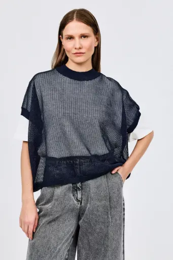 BLOUSE PRINCIPE MARINE