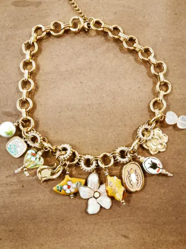 [1026M26026] COLLIER NATURE GOLD/BEIGE