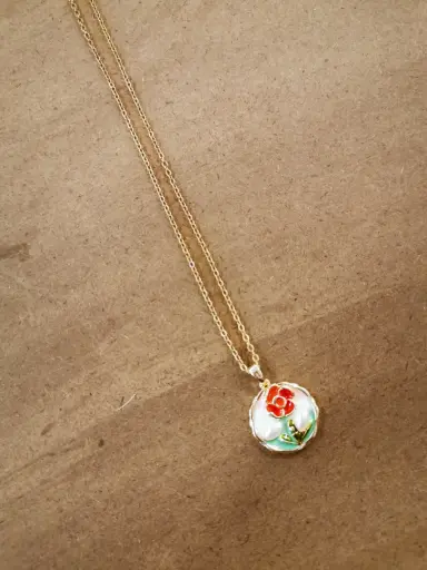 [Z869M26009] COLLIER RED FLOWER